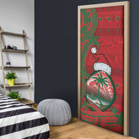 Guam Christmas Door Cover Chamorro Seal Hat Santa Tribal Waves DT05 - Polynesian Pride