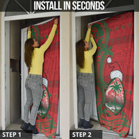 Guam Christmas Door Cover Chamorro Seal Hat Santa Tribal Waves DT05 - Polynesian Pride