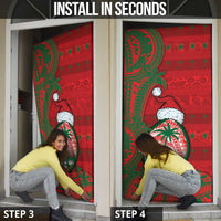 Guam Christmas Door Cover Chamorro Seal Hat Santa Tribal Waves DT05 - Polynesian Pride