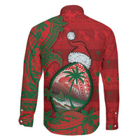 Guam Christmas Family Matching Long Sleeve Bodycon Dress and Hawaiian Shirt Chamorro Seal Hat Santa Tribal Waves DT05 - Polynesian Pride