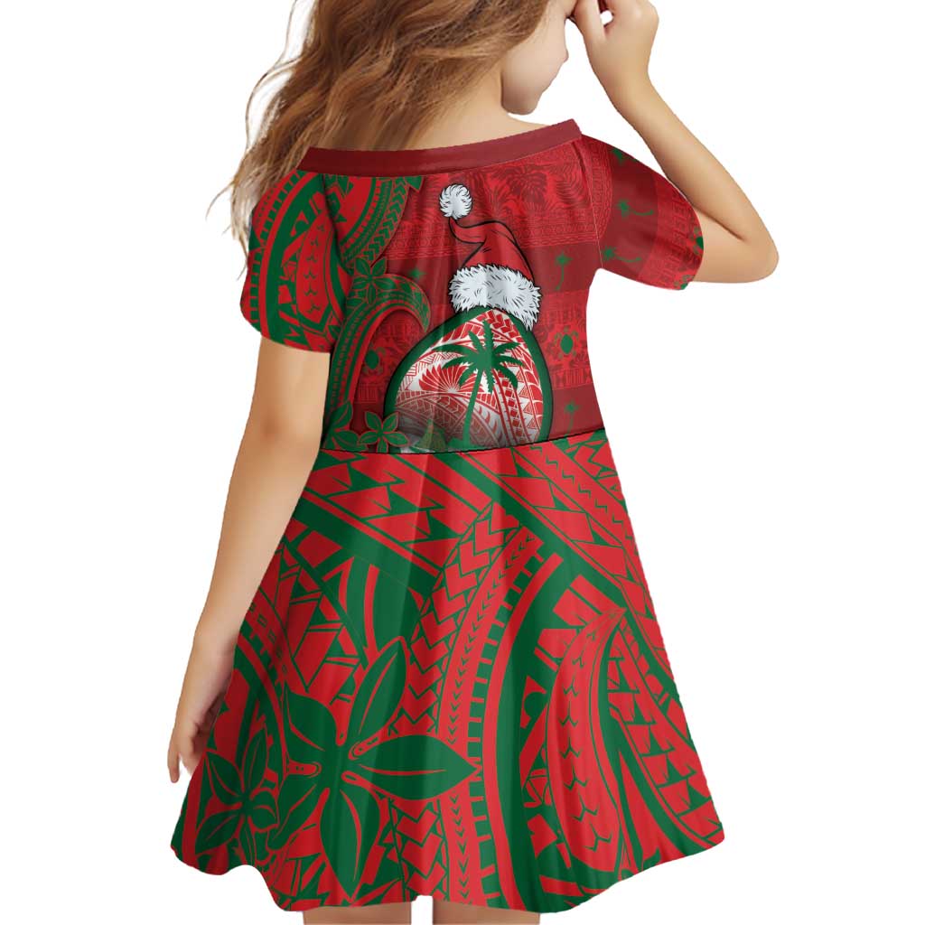Guam Christmas Family Matching Puletasi and Hawaiian Shirt Chamorro Seal Hat Santa Tribal Waves DT05 - Polynesian Pride