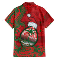Guam Christmas Family Matching Puletasi and Hawaiian Shirt Chamorro Seal Hat Santa Tribal Waves DT05 - Polynesian Pride