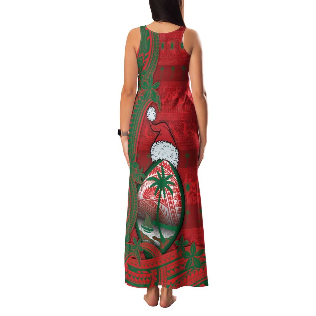 Guam Christmas Family Matching Tank Maxi Dress and Hawaiian Shirt Chamorro Seal Hat Santa Tribal Waves DT05 - Polynesian Pride