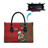 Guam Christmas Leather Bag Chamorro Seal Hat Santa Tribal Waves - Polynesian Pride