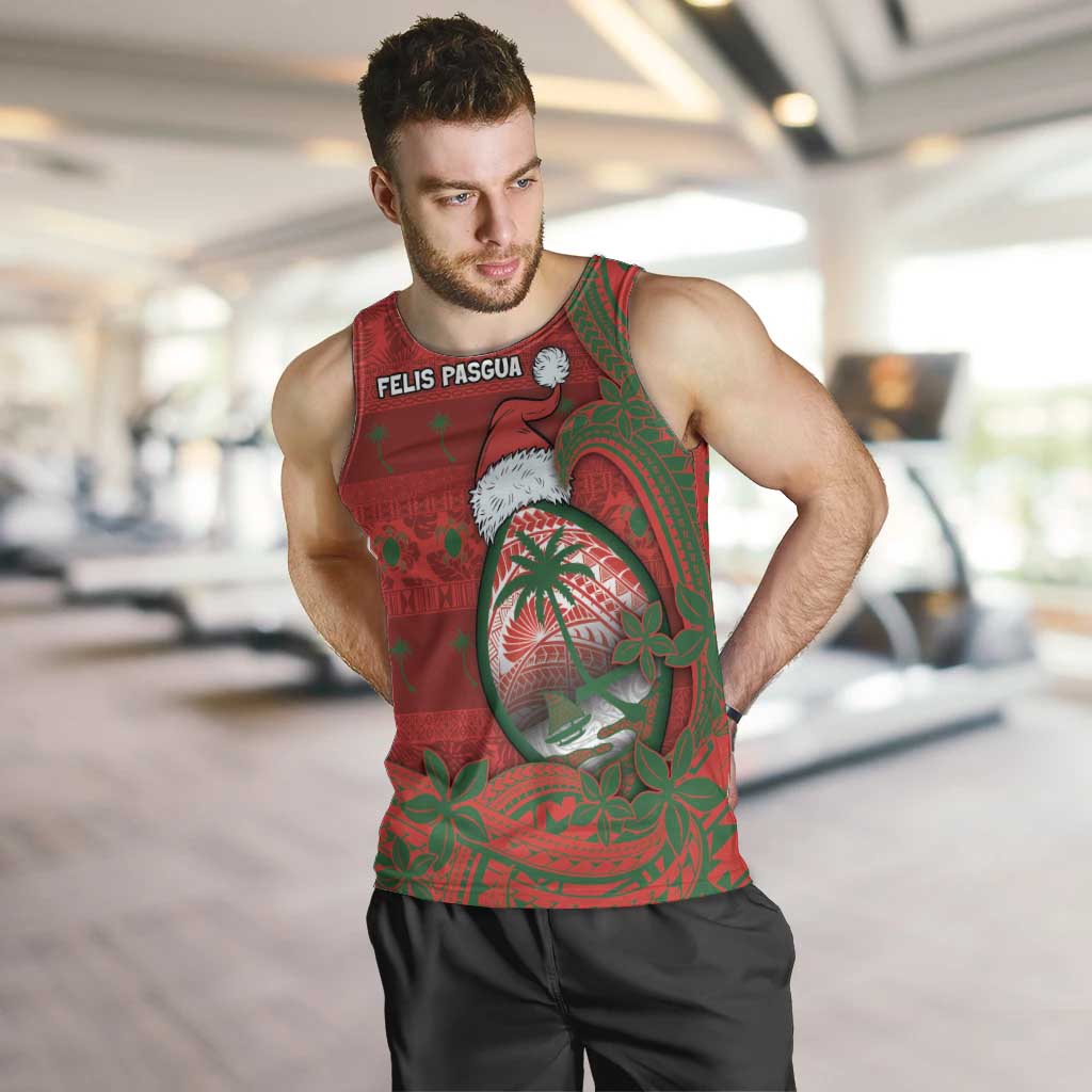 Guam Christmas Men Tank Top Chamorro Seal Hat Santa Tribal Waves - Polynesian Pride