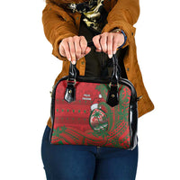 Guam Christmas Shoulder Handbag Chamorro Seal Hat Santa Tribal Waves DT05 One Size Red - Polynesian Pride