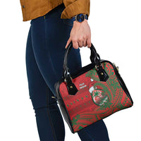 Guam Christmas Shoulder Handbag Chamorro Seal Hat Santa Tribal Waves DT05 - Polynesian Pride