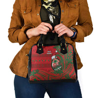 Guam Christmas Shoulder Handbag Chamorro Seal Hat Santa Tribal Waves DT05 - Polynesian Pride
