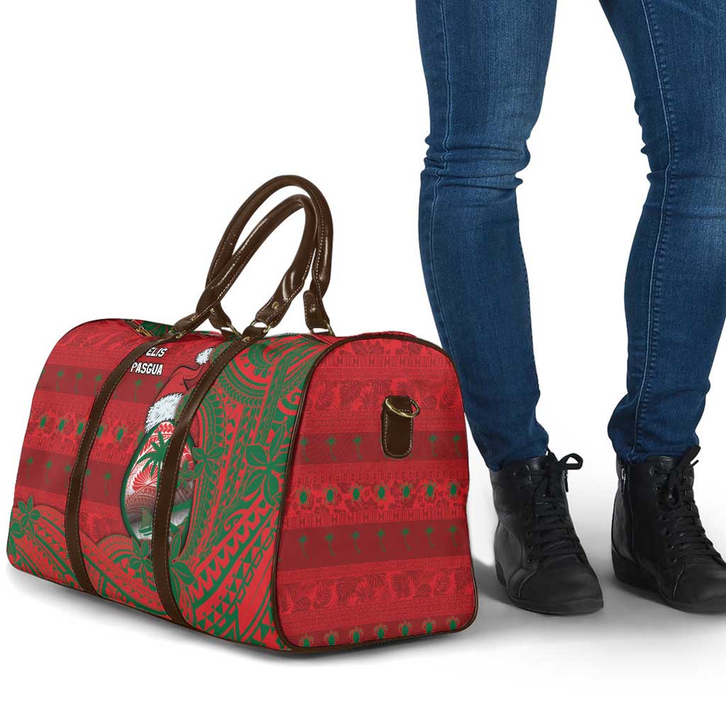 Guam Christmas Travel Bag Chamorro Seal Hat Santa Tribal Waves - Polynesian Pride