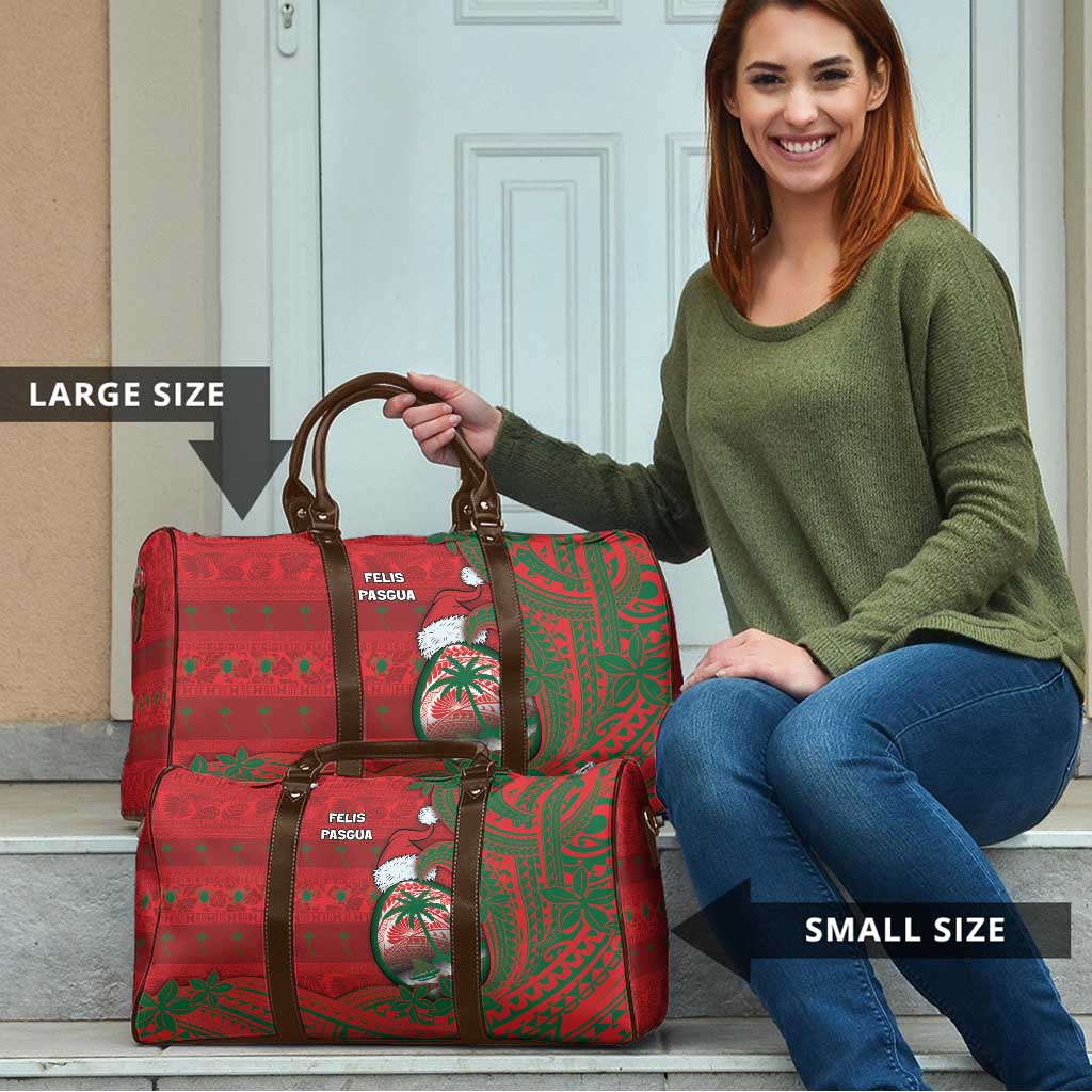 Guam Christmas Travel Bag Chamorro Seal Hat Santa Tribal Waves - Polynesian Pride