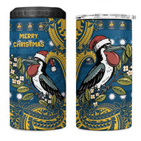 Nauru Christmas 4 in 1 Can Cooler Tumbler Frigatebird Bird Santa Tribal Waves DT05 One Size: 16 oz Deep Blue - Polynesian Pride