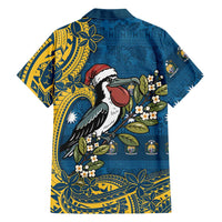 Nauru Christmas Family Matching Mermaid Dress and Hawaiian Shirt Frigatebird Bird Santa Tribal Waves DT05 - Polynesian Pride