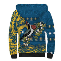 Nauru Christmas Sherpa Hoodie Frigatebird Bird Santa Tribal Waves DT05 - Polynesian Pride