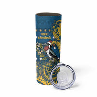 Nauru Christmas Skinny Tumbler Frigatebird Bird Santa Tribal Waves DT05 - Polynesian Pride