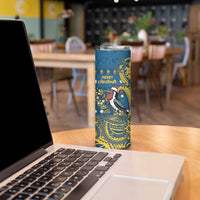 Nauru Christmas Skinny Tumbler Frigatebird Bird Santa Tribal Waves DT05 - Polynesian Pride