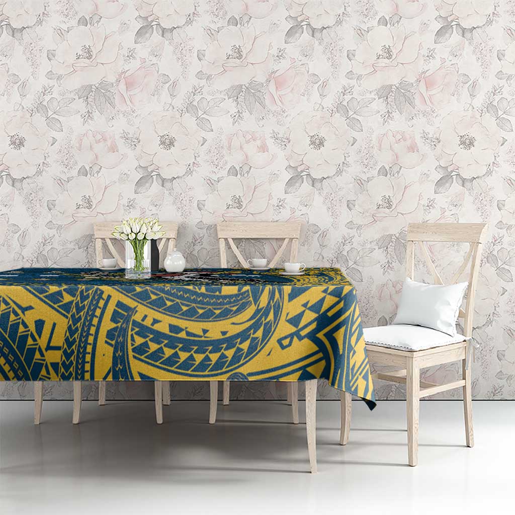 Nauru Christmas Tablecloth Frigatebird Bird Santa Tribal Waves - Polynesian Pride