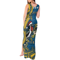 Nauru Christmas Tank Maxi Dress Frigatebird Bird Santa Tribal Waves DT05 - Polynesian Pride