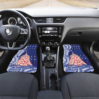 Northern Mariana Islands Christmas Car Mats Seashell Xmas Tree Tribal Waves - Polynesian Pride