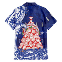 Northern Mariana Islands Christmas Hawaiian Shirt Seashell Xmas Tree Tribal Waves - Polynesian Pride
