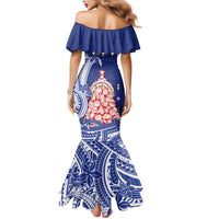 Northern Mariana Islands Christmas Mermaid Dress Seashell Xmas Tree Tribal Waves DT05 - Polynesian Pride