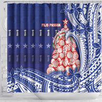 Northern Mariana Islands Christmas Shower Curtain Seashell Xmas Tree Tribal Waves DT05 - Polynesian Pride