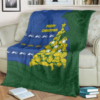 Solomon Islands Christmas Blanket Seashell Xmas Tree Tribal Waves - Polynesian Pride