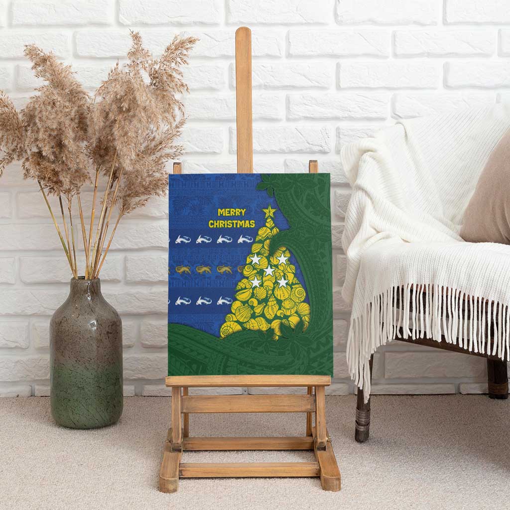 Solomon Islands Christmas Canvas Wall Art Seashell Xmas Tree Tribal Waves - Polynesian Pride