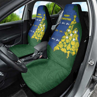 Solomon Islands Christmas Car Seat Cover Seashell Xmas Tree Tribal Waves - Polynesian Pride