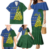 Solomon Islands Christmas Family Matching Mermaid Dress and Hawaiian Shirt Seashell Xmas Tree Tribal Waves DT05 - Polynesian Pride