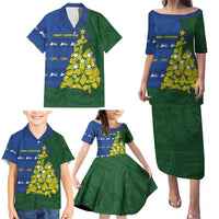 Solomon Islands Christmas Family Matching Puletasi and Hawaiian Shirt Seashell Xmas Tree Tribal Waves DT05 - Polynesian Pride