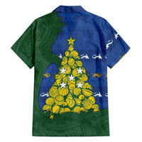Solomon Islands Christmas Family Matching Summer Maxi Dress and Hawaiian Shirt Seashell Xmas Tree Tribal Waves DT05 - Polynesian Pride