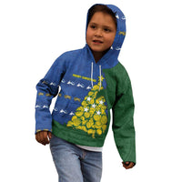 Solomon Islands Christmas Kid Hoodie Seashell Xmas Tree Tribal Waves - Polynesian Pride