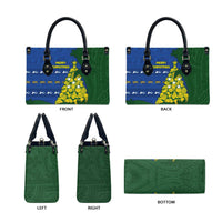 Solomon Islands Christmas Leather Bag Seashell Xmas Tree Tribal Waves - Polynesian Pride