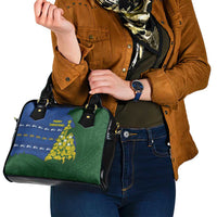 Solomon Islands Christmas Shoulder Handbag Seashell Xmas Tree Tribal Waves - Polynesian Pride