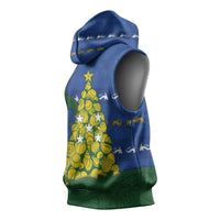 Solomon Islands Christmas Sleeveless Hoodie Seashell Xmas Tree Tribal Waves DT05 - Polynesian Pride