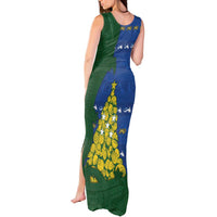 Solomon Islands Christmas Tank Maxi Dress Seashell Xmas Tree Tribal Waves - Polynesian Pride