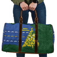 Solomon Islands Christmas Travel Bag Seashell Xmas Tree Tribal Waves DT05 Navy - Polynesian Pride