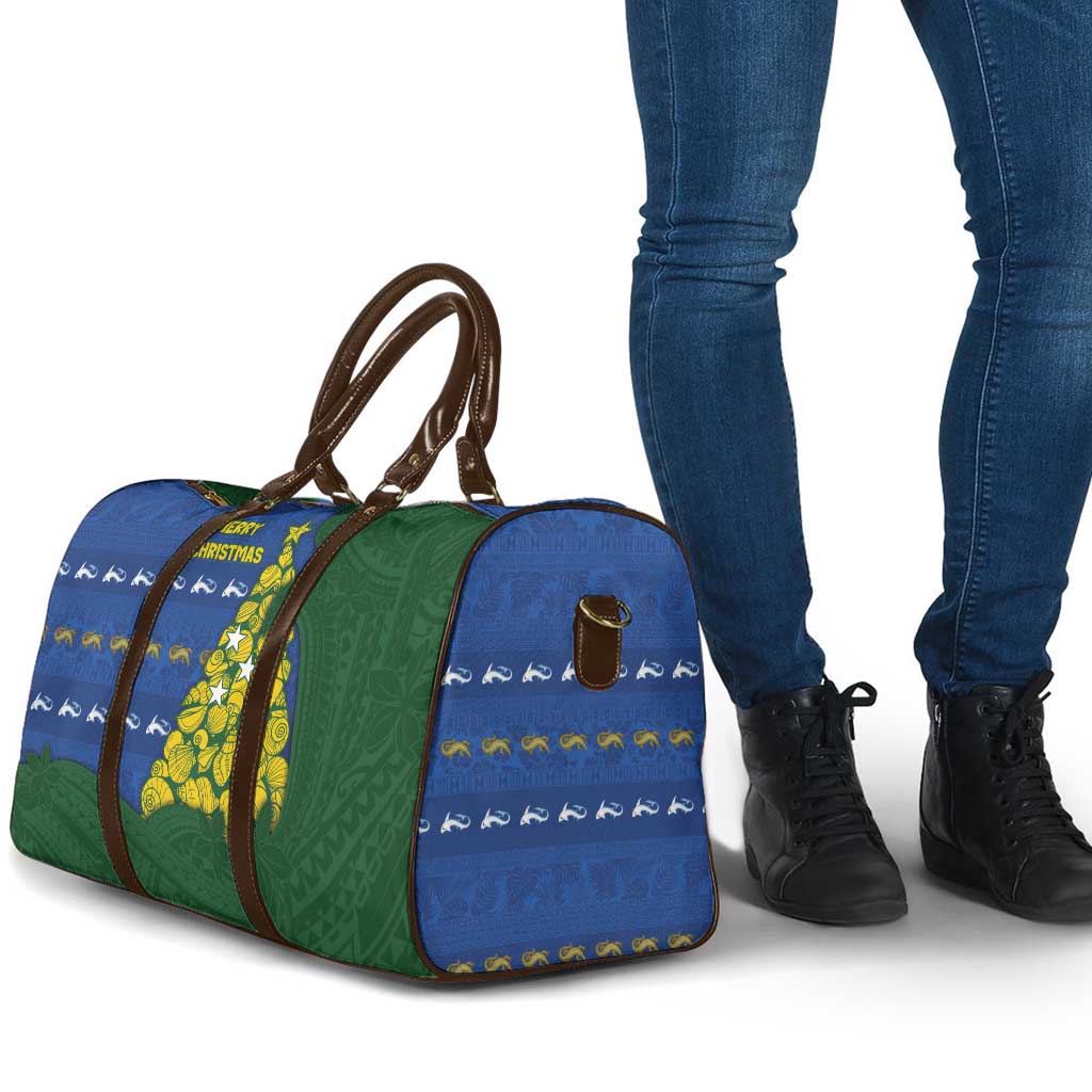 Solomon Islands Christmas Travel Bag Seashell Xmas Tree Tribal Waves DT05 - Polynesian Pride