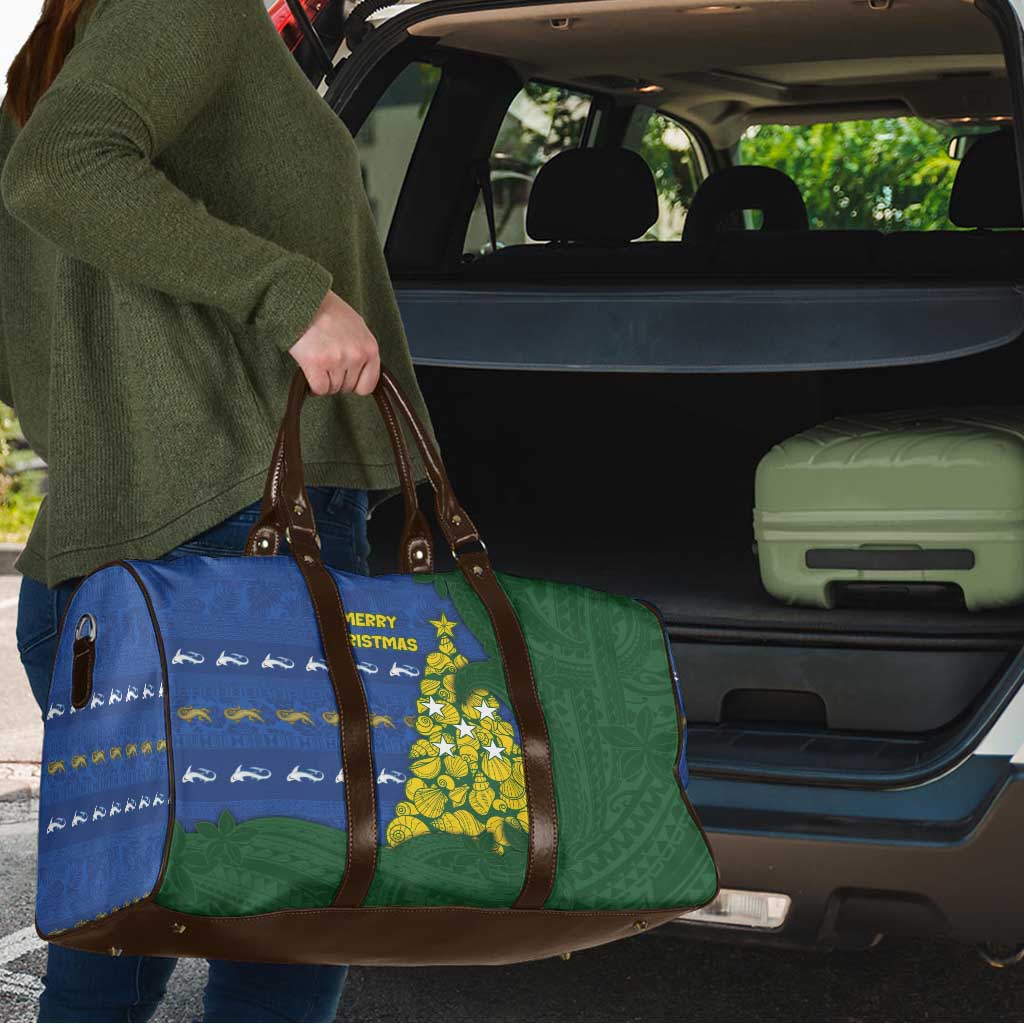 Solomon Islands Christmas Travel Bag Seashell Xmas Tree Tribal Waves DT05 - Polynesian Pride