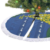 Solomon Islands Christmas Tree Skirt Seashell Xmas Tree Tribal Waves - Polynesian Pride