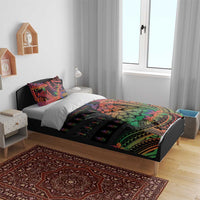 New Caledonia Christmas Bedding Set Seashell Xmas Tree Tribal Waves - Polynesian Pride