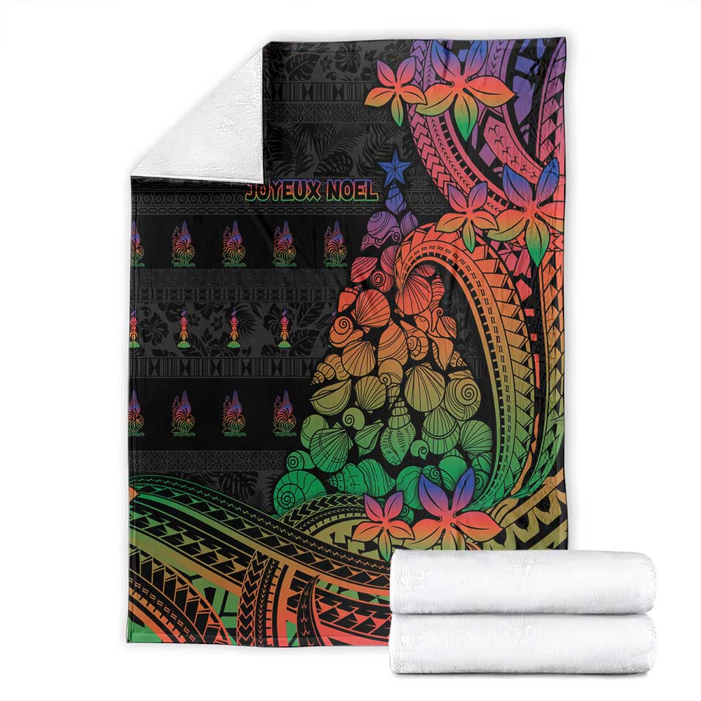 New Caledonia Christmas Blanket Seashell Xmas Tree Tribal Waves - Polynesian Pride