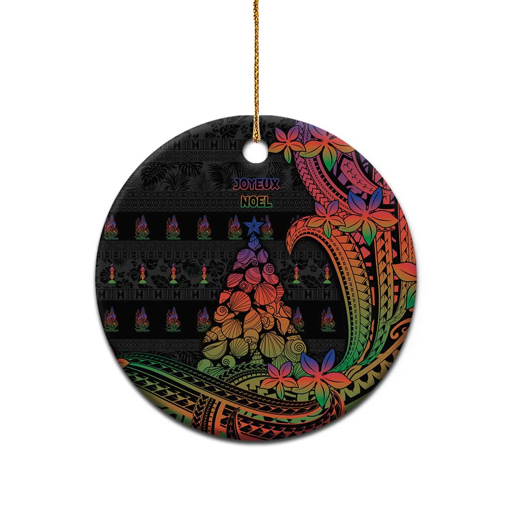 New Caledonia Christmas Ceramic Ornament Seashell Xmas Tree Tribal Waves - Polynesian Pride