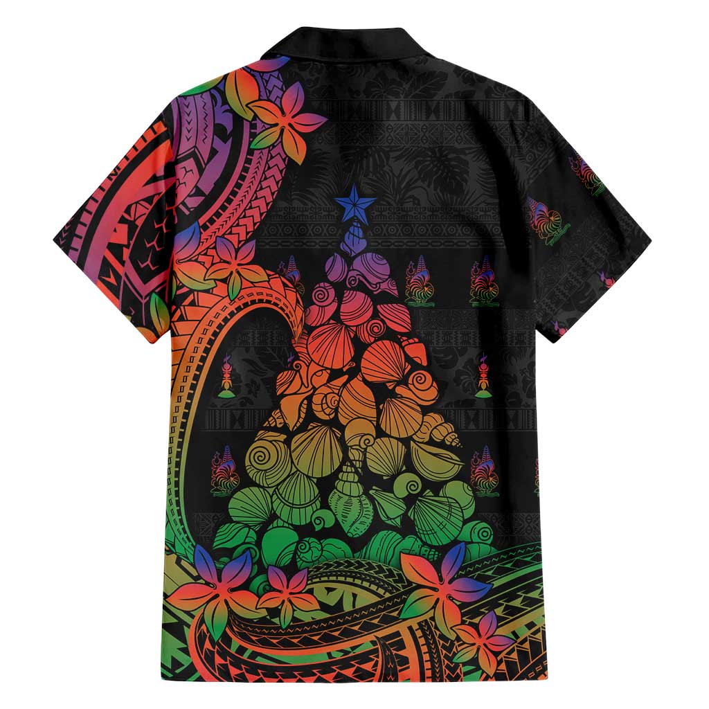 New Caledonia Christmas Family Matching Off Shoulder Maxi Dress and Hawaiian Shirt Seashell Xmas Tree Tribal Waves DT05 - Polynesian Pride