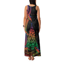 New Caledonia Christmas Family Matching Tank Maxi Dress and Hawaiian Shirt Seashell Xmas Tree Tribal Waves DT05 - Polynesian Pride