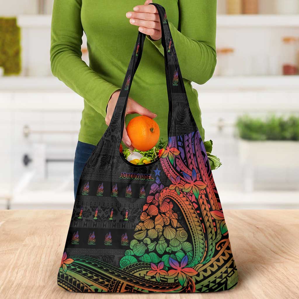 New Caledonia Christmas Grocery Bag Seashell Xmas Tree Tribal Waves DT05 - Polynesian Pride