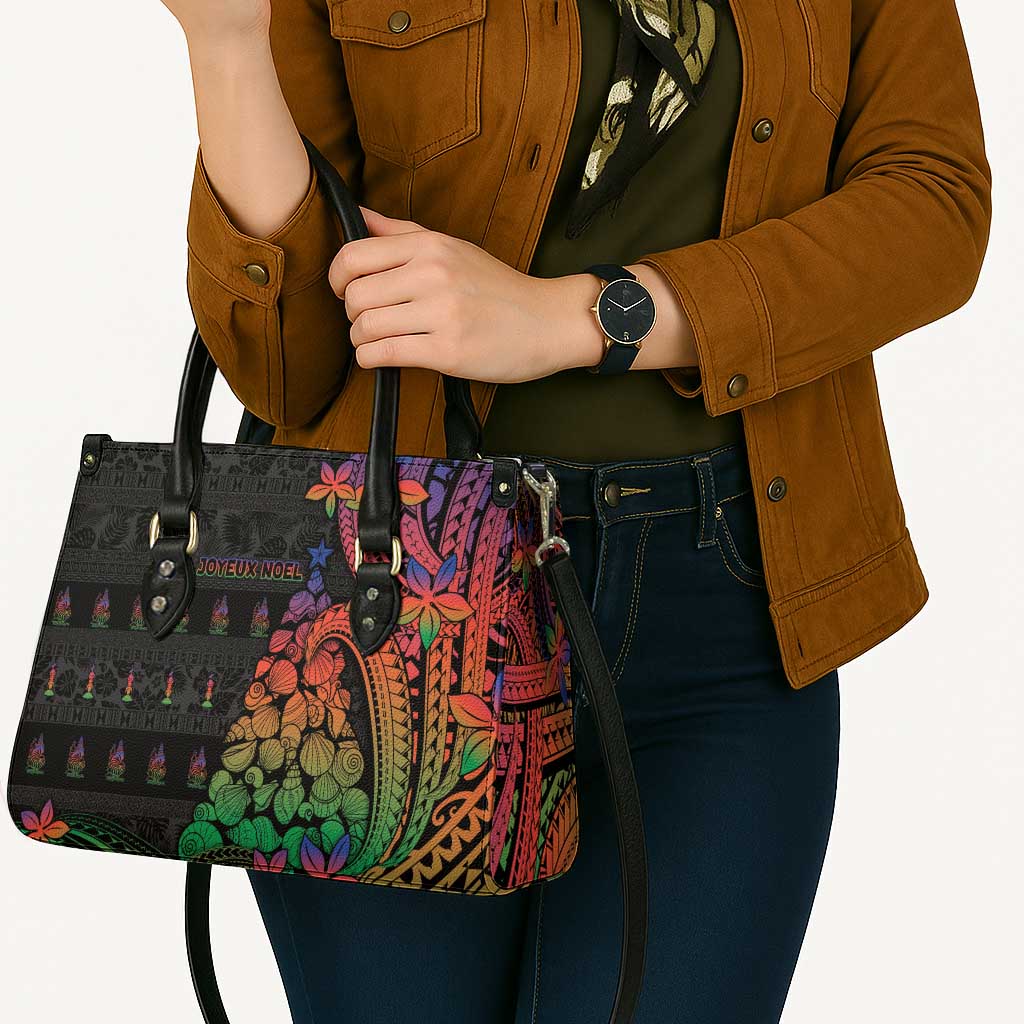 New Caledonia Christmas Leather Bag Seashell Xmas Tree Tribal Waves - Polynesian Pride