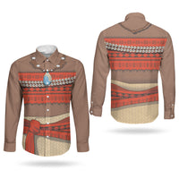 Polynesia Ocean Princess Inspired Cosplay Costume Couples Matching Long Sleeve Bodycon Dress and Long Sleeve Button Shirt