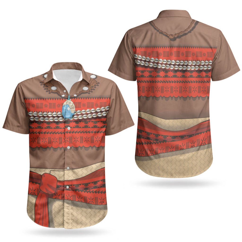 Polynesia Ocean Princess Inspired Cosplay Costume Couples Matching Off Shoulder Maxi Dress and Hawaiian Shirt