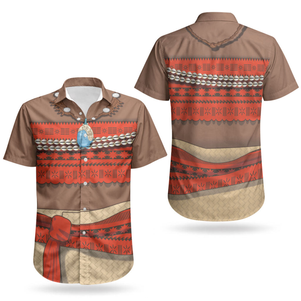 Polynesia Ocean Princess Inspired Cosplay Costume Couples Matching Tank Maxi Dress and Hawaiian Shirt